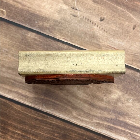 VERY HTF VINTAGE PRAIRIE RUBBER STAMPS WOOD MOUNTED BASKET OF POINSETTIA'S - Picture 6 of 7